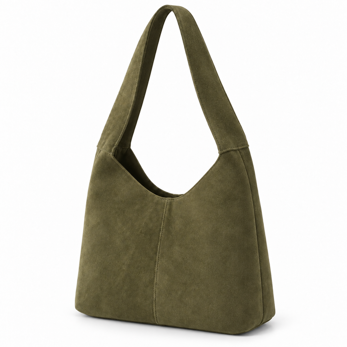 Amelie Suede Shoulder Bag — Olive