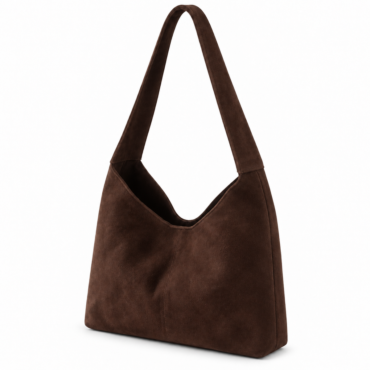 Amelie Suede Shoulder Bag — Chocolate