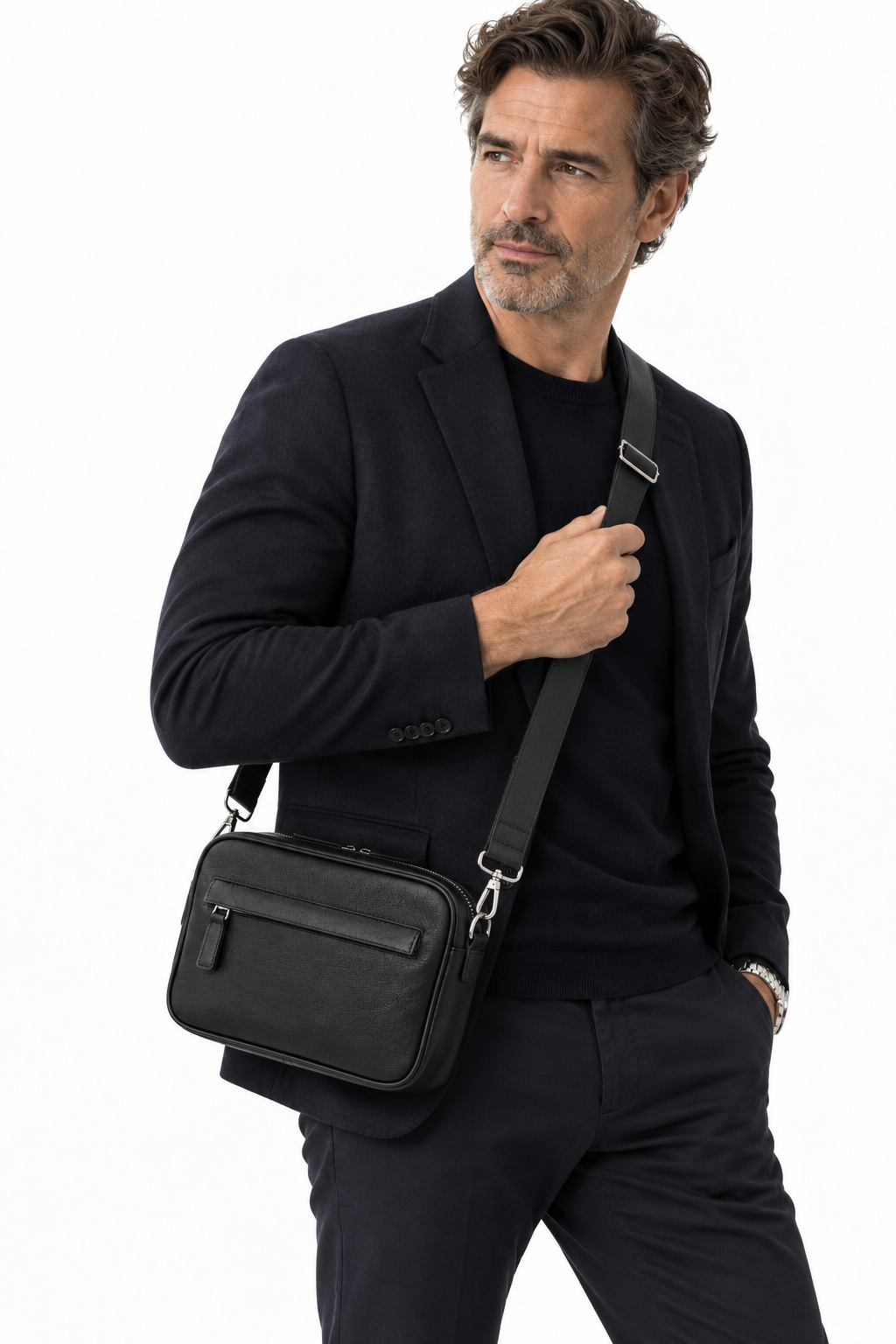 The London East West Leather Crossbody Bag
