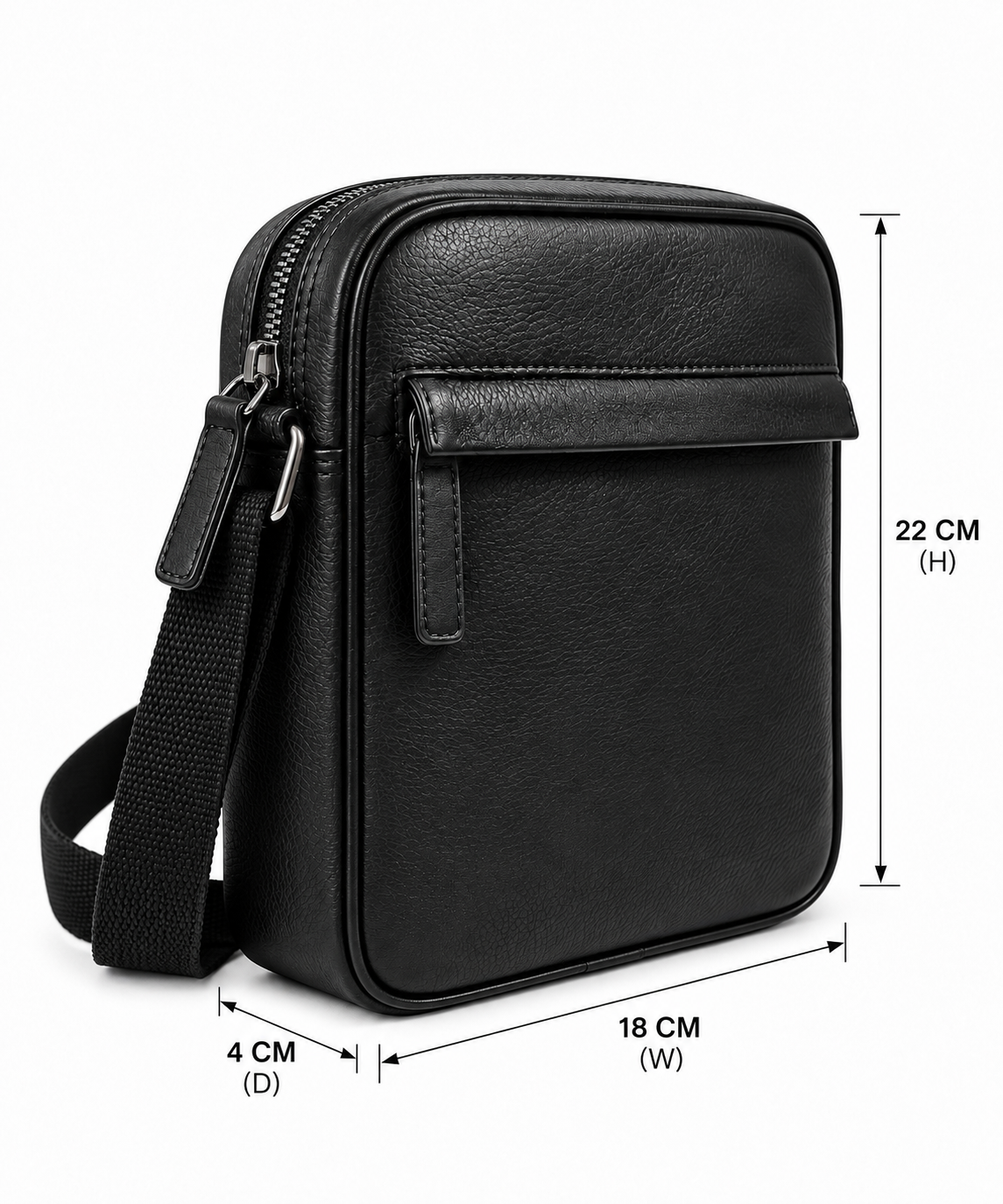 The London North South Leather Crossbody Bag – Black
