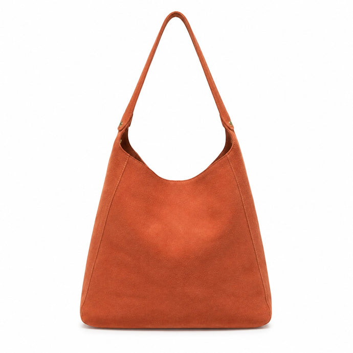 Lani Suede Hobo Bag - Burnt Orange