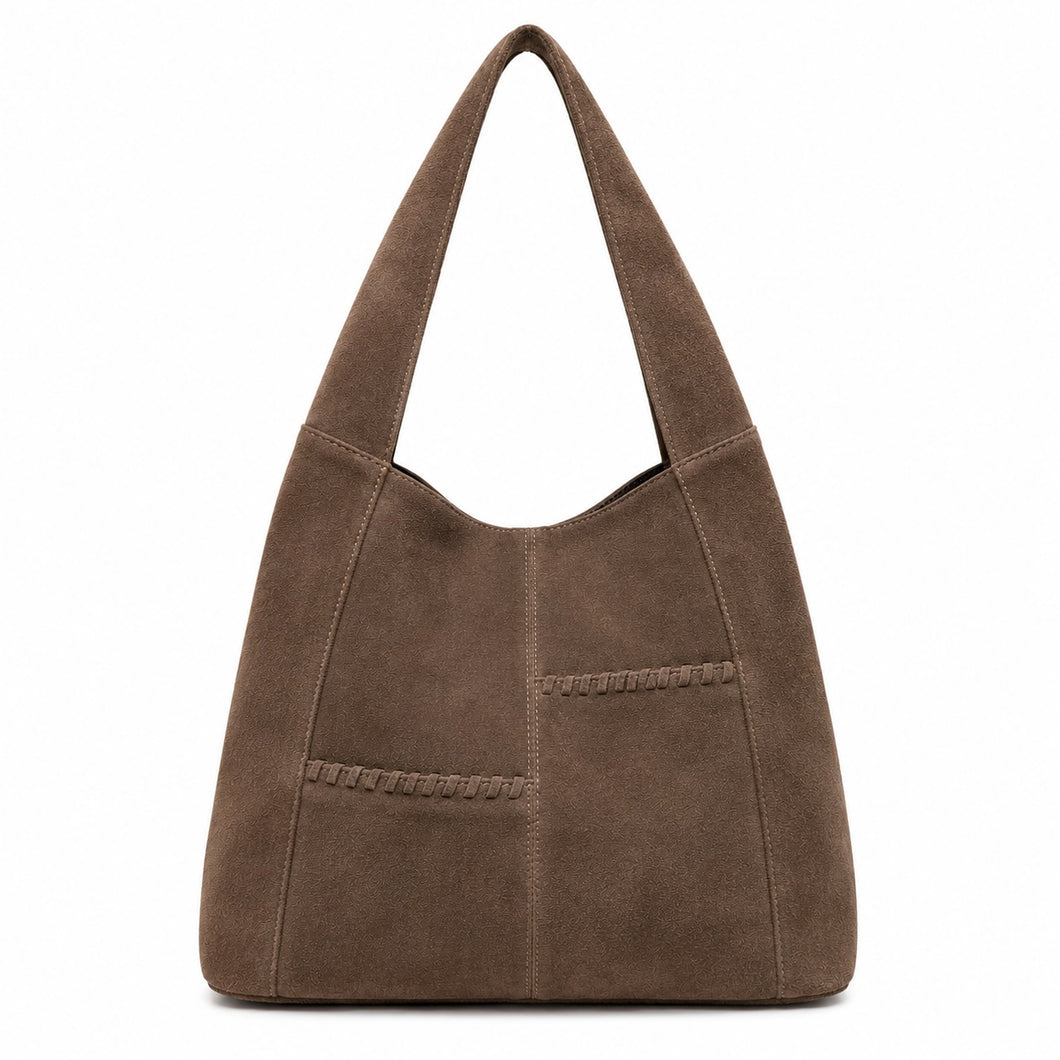 Laurie Suede Hobo Bag - Choc