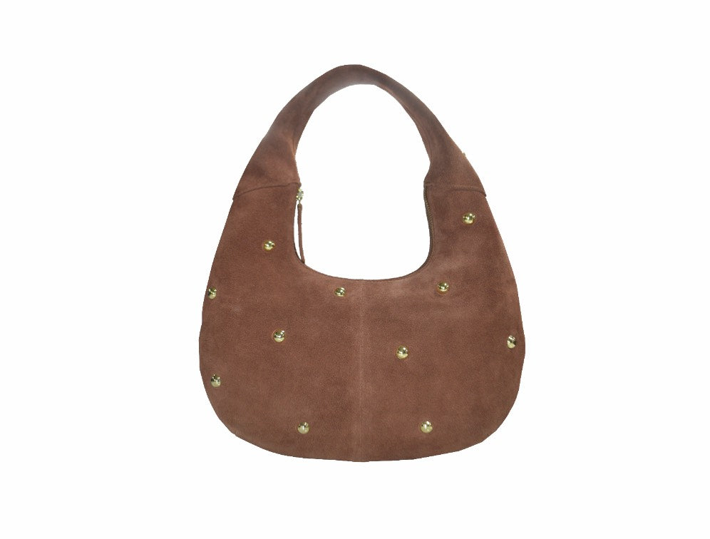 Chelsea Suede Studded Shoulder Bag