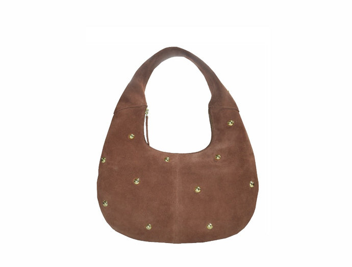 Chelsea Suede Studded Shoulder Bag