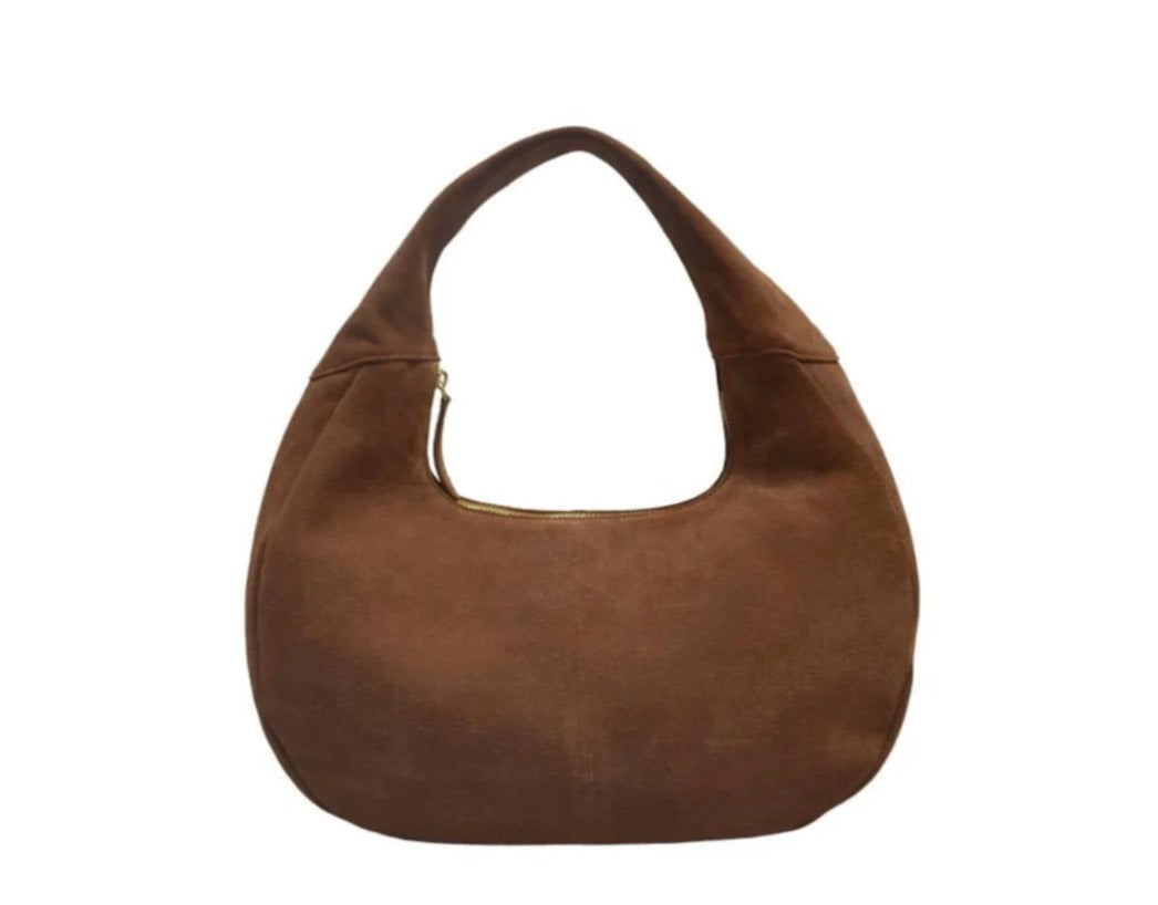 Lucia Large Suede Shoulder Bag