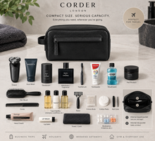 The London Leather Washbag – Black