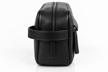 The London Leather Washbag – Black