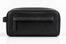 The London Leather Washbag – Black