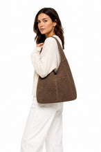 Laurie Suede Hobo Bag - Choc