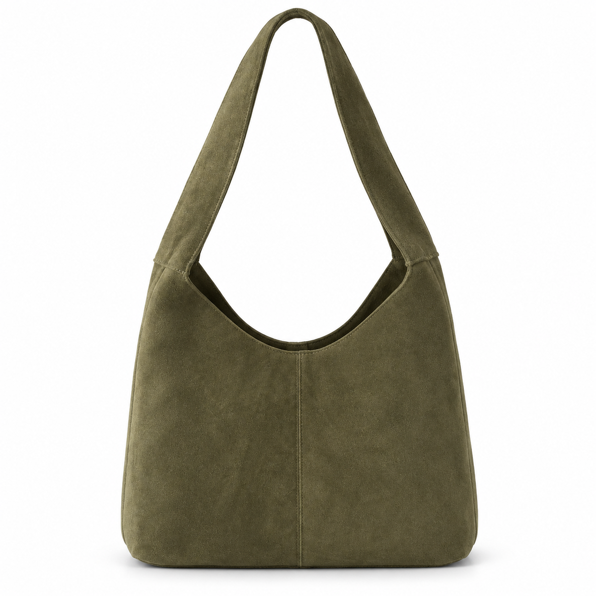 Amelie Suede Shoulder Bag — Olive